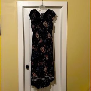 Maurice’s XL Navy Blue Floral High-Low Dress